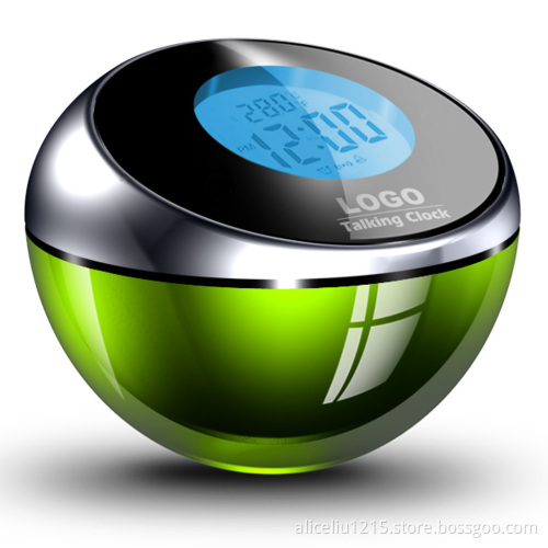 Colorful LED touching talking alarm clock.color change LED talking clock
